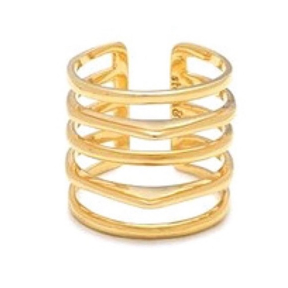 Stella and Dot Gold Maylee ring (S/M) Adjustable - Picture 3 of 8